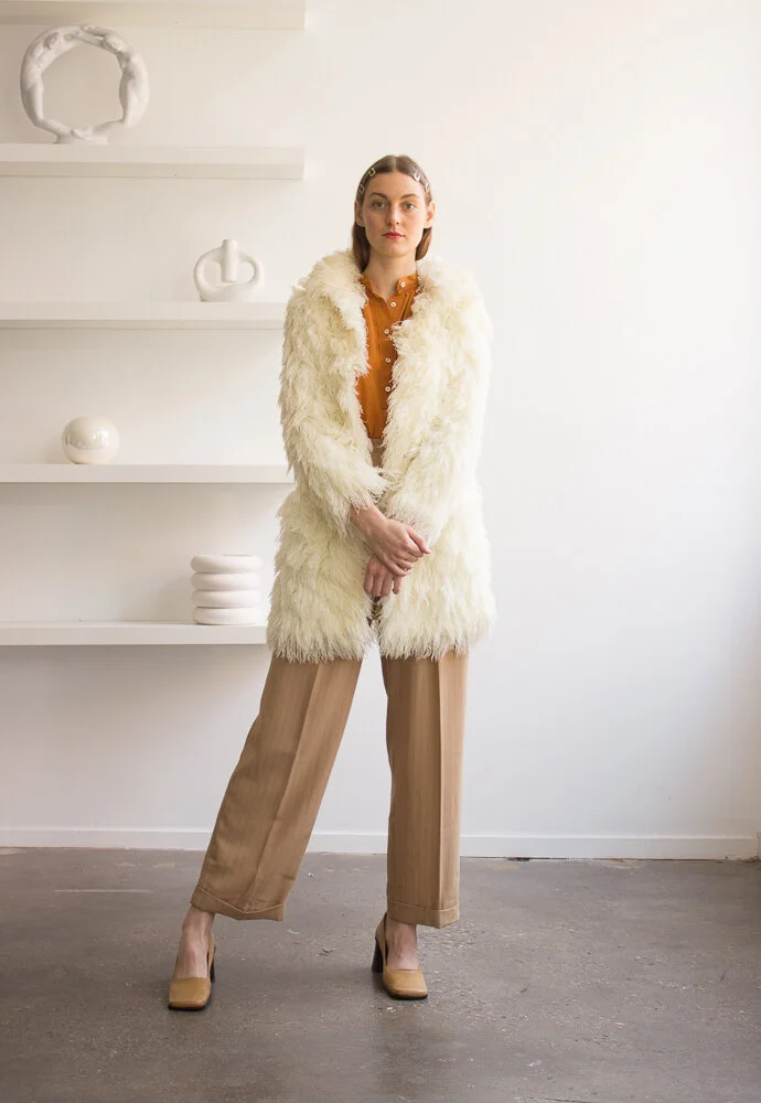 1970s Arissa Creme Knit Shag Jacket — Wayward Collection